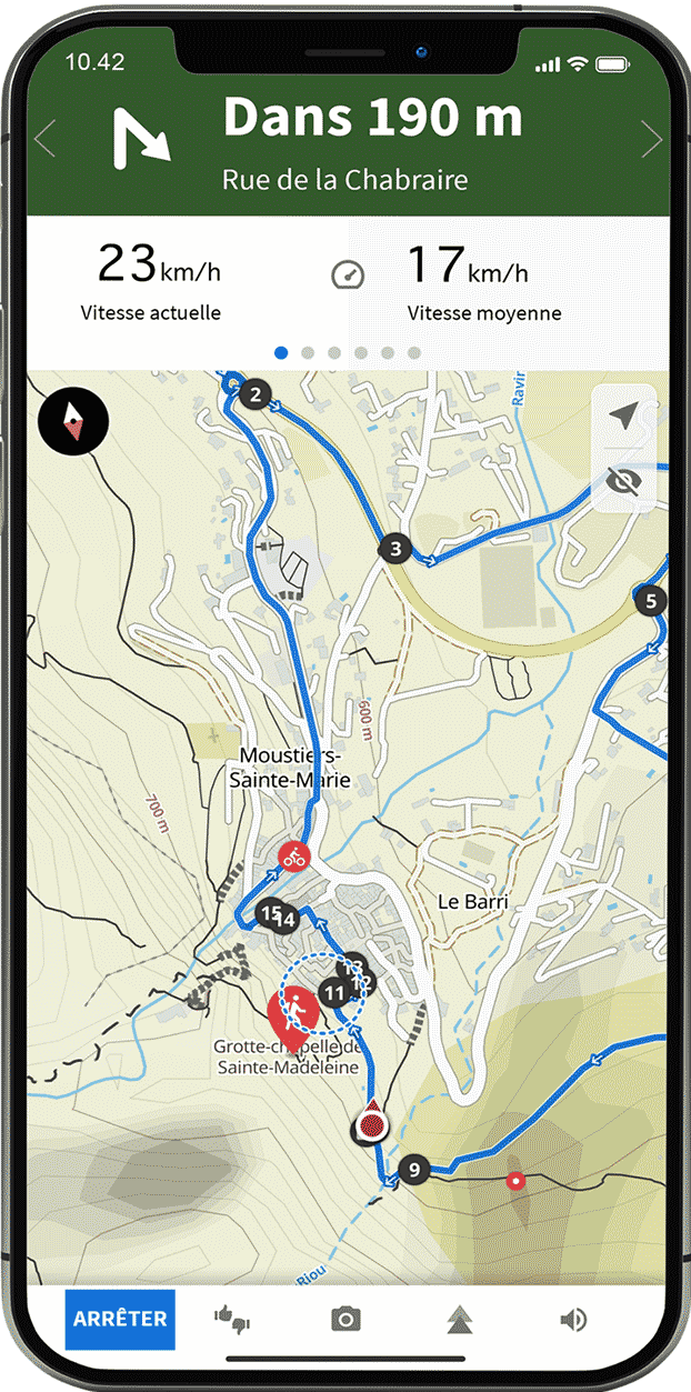 smartphone fahrradverleih ardeche strecke